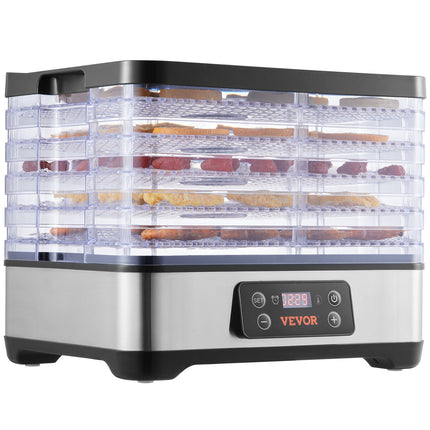5-Tray 300W Food Dehydrator with Digital Timer & Temperature Control