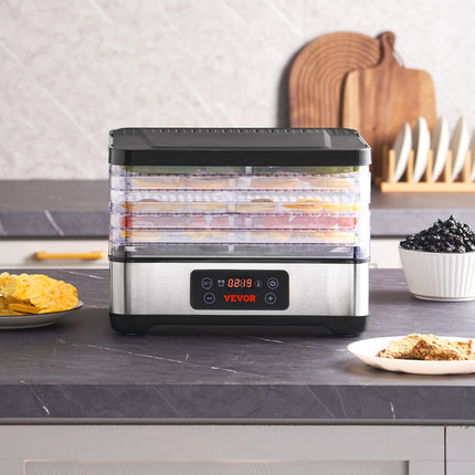 5-Tray 300W Food Dehydrator with Digital Timer & Temperature Control